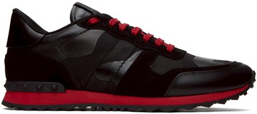 Valentino Garavani 黑色 & 红色 Rockrunner 运动鞋