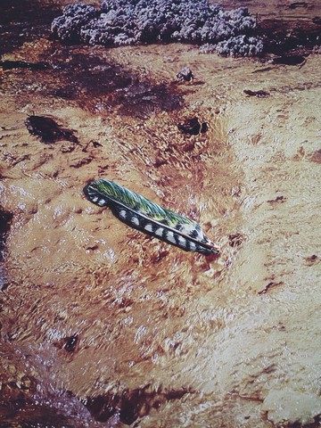 木刻手繪墜飾 - 羽毛