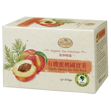 Magnet 曼寧 有機蜜桃國寶茶 無咖啡因 清甜蘋果與水蜜桃香  2g  20包  1盒