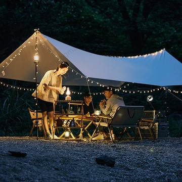 【新品上市】黑膠天幕帳篷戶外可攜式大號露營裝備野營野餐防曬八角蝶形遮陽棚