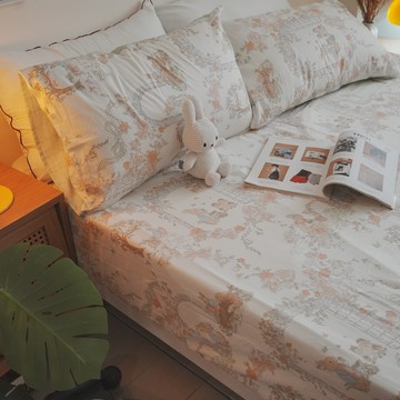 兔兔花園【100%精梳棉/40s】薄床包/兩用被 台灣製