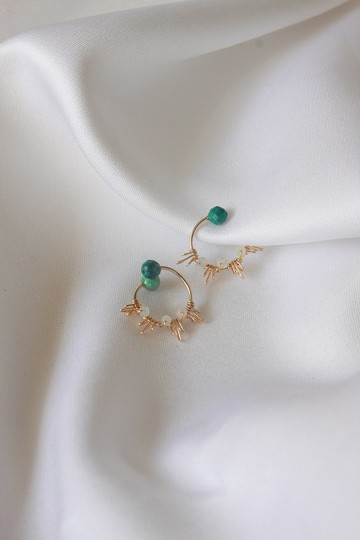 【禮物】Aurora 光芒系-紅綠寶石光芒減壓耳夾耳針耳環