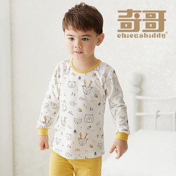 奇哥 Chic a Bon 森林樂園圓領套裝/睡衣/居家服/睡衣+睡褲-羊毛保暖布 (6-8歲)