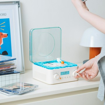 跨境聽海水波紋cd機唱片機白噪音無線復古藍牙音響投影音響氛圍感【北歐家居生活】