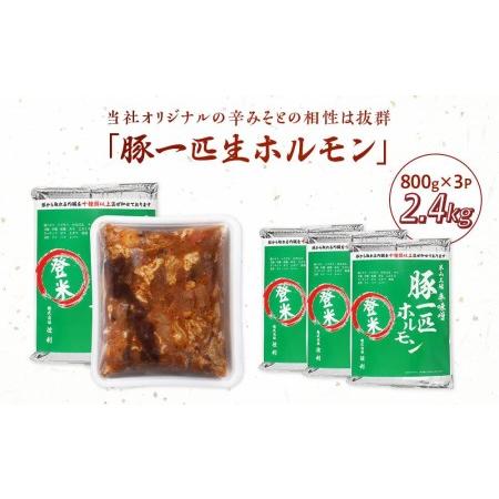 ふるさと納税 豚一匹生ホルモン2.4kg（約13〜15人分／800ｇ×3パック） 宮城県登米市