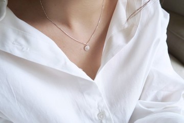 森林系 925純銀 迷你蕈舞 項鍊 鎖骨鍊 長鍊 免費送禮包裝