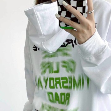 美式高街hiphop衛衣女春秋薄款寬松ins潮設計感小眾oversize外套