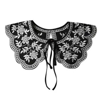 假領子襯衫領片-刺繡花邊綁帶披肩女裝配件2色74ac3【獨家進口】【米蘭精品】