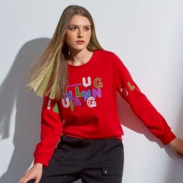 CLL巧玲瓏 潮流彩色字母寬鬆上衣 3473017