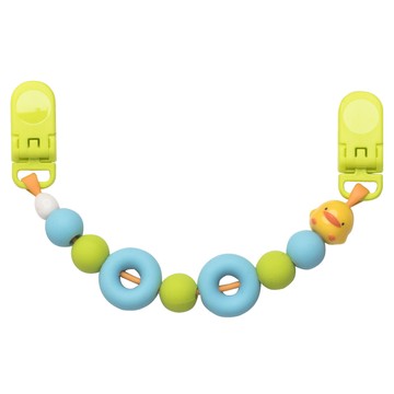 PiYOPiYO 黃色小鴨 夜光甜甜圈萬用夾 輕鬆夾帶安全 搭配毛巾、口水巾 無異味、清潔方便  怪獸綠  1條