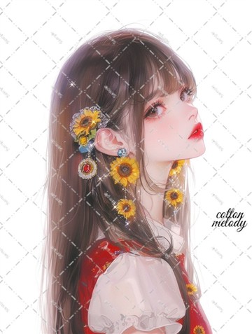 original sticker no.6163 人物貼紙 原創貼紙 人像貼紙 女孩貼紙 原創人物貼紙