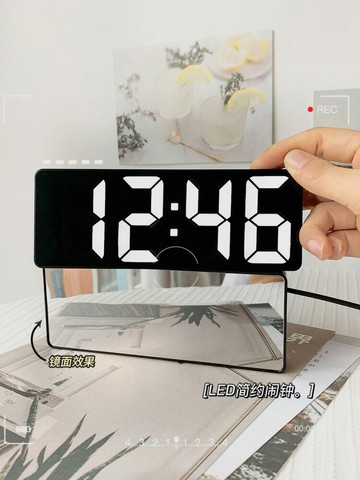 ins夜光時鐘桌面鐘表時間表擺臺式擺件led數字顯示器宿舍電子鬧鐘