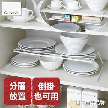 日本【YAMAZAKI】tower兩用盤架(白)★日本百年品牌★兩用盤架/碗盤收納/廚房收納