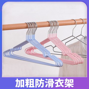 【Shabby Boy】加粗防滑衣架 10入組(藍色衣架)
