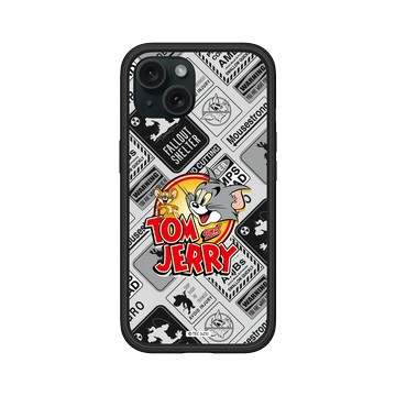 iPhone 15 Mod NX 黑 - 湯姆貓與傑利鼠 Tom and Jerry - 貼紙系列 - 復古LOGO