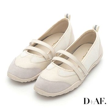 D+AF 元氣女孩雙帶機能瑪莉珍鞋 白