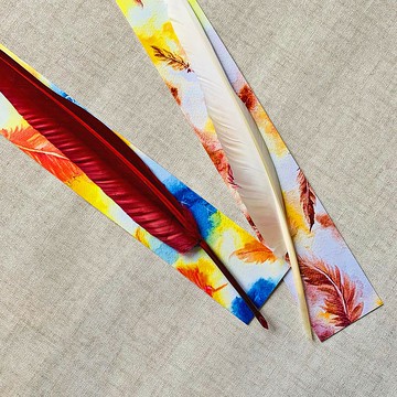 羽輕情意濃 羽毛手工刀削沾水筆 | 精緻背板  聖誕交換禮物附小卡