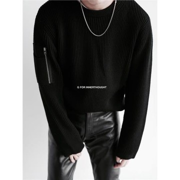 G FOR INNERTHOUGHT精紡全羊毛超細紗線圓領毛衣男700G針織衫內搭