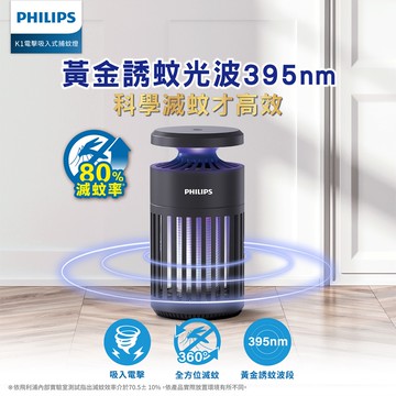 【Philips 飛利浦】66275 K1 電擊吸入式捕蚊燈 TK1B