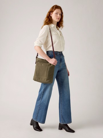 帆布托特包 皮革肩帶 多口袋 人氣新品