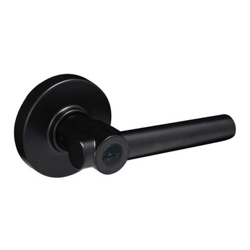 加安水平鎖LP2X907-60mm 房間鎖 圓套盤 消光黑 左右不分邊都適用