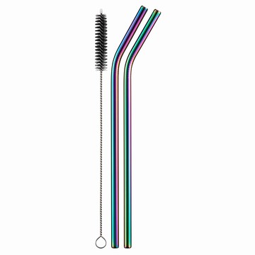 CORKCICLE. 酷仕客 不鏽鋼吸管組 夢幻 吸管*2支+吸管清潔刷*1支 25.5cm*0.7cm 24g  1組  2支