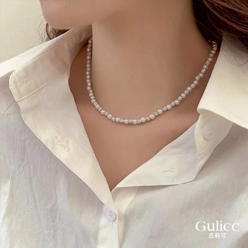 〔快速出貨〕【Gulicc】閃耀星河轉運珍珠鎖骨鍊