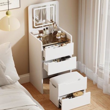 新款梳妝臺小戶型收納柜化妝臺奶油風多功能翻蓋桌子禮盒臥室化妝桌女