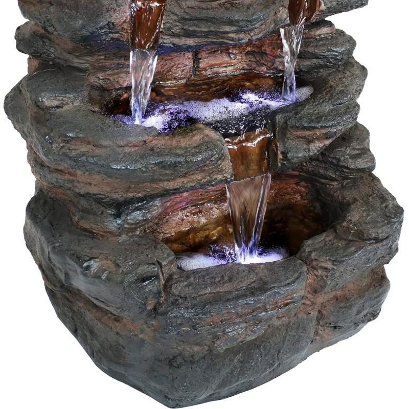 ガーデン 噴水 インテリア噴水 置き型 噴水 滝のオブジェ ウォーターフォールファウンテン Sunnydaze Tumbling Falls Rock  Style Outdoor Water Fountain with L | LINEショッピング