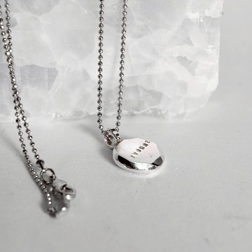 【職人金工系列】純銀稜角石項鍊 - 可客製化刻字