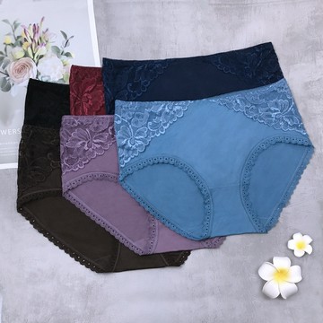《魔點子Mordenco》牛奶絲絨蕾絲內褲 腰圍26~30吋 中高腰 柔滑觸感 舒適彈性 蕾絲花邊 貨號6656
