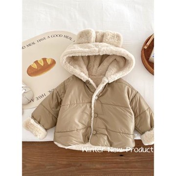 嬰兒加絨毛毛外套 0-5歲冬季女寶超萌連帽棉衣男寶韓版加厚棉服潮