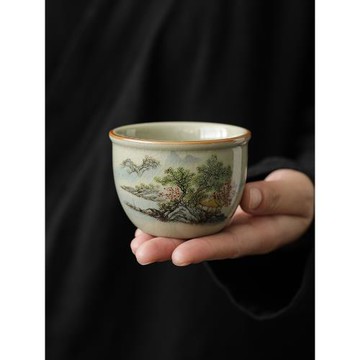 琨德老陶泥手繪茶杯主人杯個人專用單杯陶瓷品茗杯功夫茶具茶碗盞