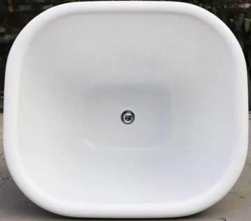 【麗室衛浴】BATHTUB WORLD LS-8634 壓克力橢圓造型空缸崁入型 80*69*H62CM