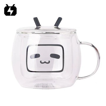⚡️小象嚴選⚡️嗶哩嗶哩Bilibili正版小電視雙層透明杯創意玻璃杯B站動漫周邊