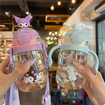 庫洛米PPSU兒童水杯寶寶嬰兒學飲杯帶手柄喝奶瓶1歲以上吸管杯子