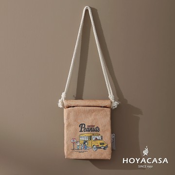【HOYACASA x 史努比聯名系列】紙袋造型2way帆布包 - 黃色校車