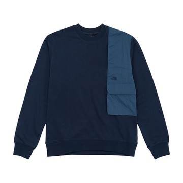The North Face M HYBRID POCKET CREW-AP男圓領套頭衫-藍-NF0A7WDL8K2