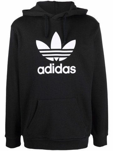 adidas - logo print hoodie - men - Cotton - L - Black