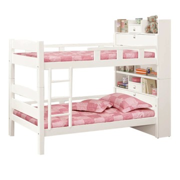 文創集 華哥爾3.5尺單人雙層床台組合(左＆右二向可選＋不含床墊)-113x216x176cm免組