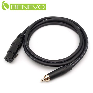 BENEVO 1.5米 RCA公頭轉XLR(Cannon接頭)母頭 非平衡式音訊連接線