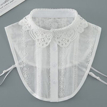 [巴黎精品] 現貨+預購 假領子襯衫領片-純色提花鏤空繡花女裝配件2色a1gg50