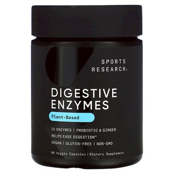 Sports Research, 消化酶，植物基，90 粒素食膠囊