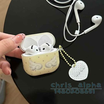ins風 翅膀 可愛 波點 適用Airpods4耳機套 Pro2保護套 1/2/3/4代耳機殼 pro蘋果防摔殼