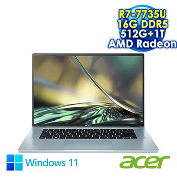 【硬碟升級特仕版】ACER Swift Edge SFE16-42-R260 極光銀 16吋輕薄筆電 (WQUXGA OLED/AM