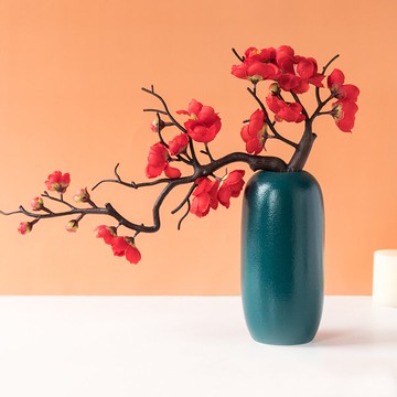 新中式仿真梅花枝臘梅假花花瓶擺設家居客廳玄關櫥窗裝飾花藝擺件