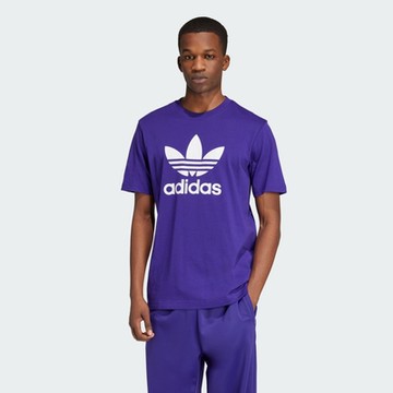 adidas 愛迪達 上衣 男款 短袖上衣 運動 TREFOIL T-SHIRT 紫 IZ2355
