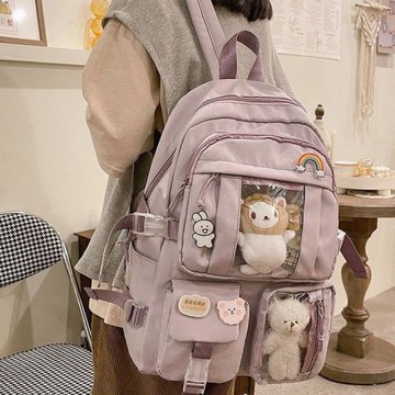 韓版新款清新校園風透明大容量書包女高中初中生背包大學生雙肩包