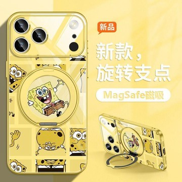 適用於蘋果17Promax手機殼16創意15海綿寶寶14卡通13磁吸支點殼12