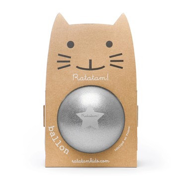 法國製 Ratatam 閃亮星星皮球 Glitter Balloon – Silver - 22公分
